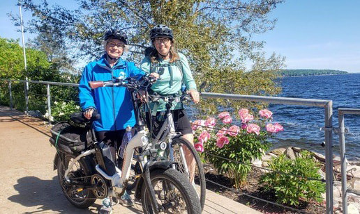 Erla Koch and her sister on a 4 day bike hike